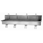 4 Person Wall Mount Sink with Double Knee Valve 